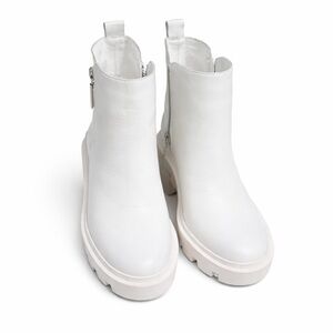 GB White Platform Ankle Boots | Side Zipper | Size 7.5